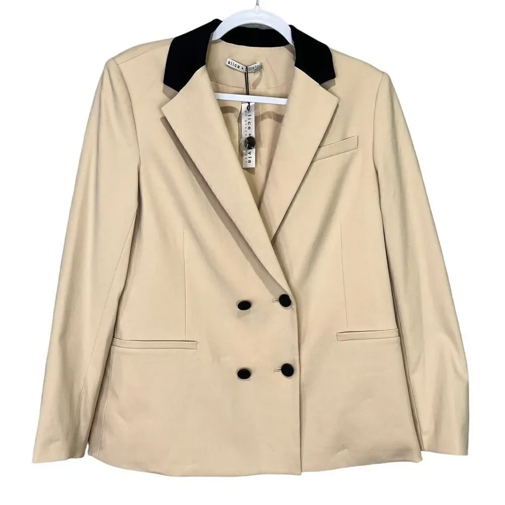 NEW Alice + Olivia Bergen Blazer Sepia Black Size 10 - Picture 5 of 11